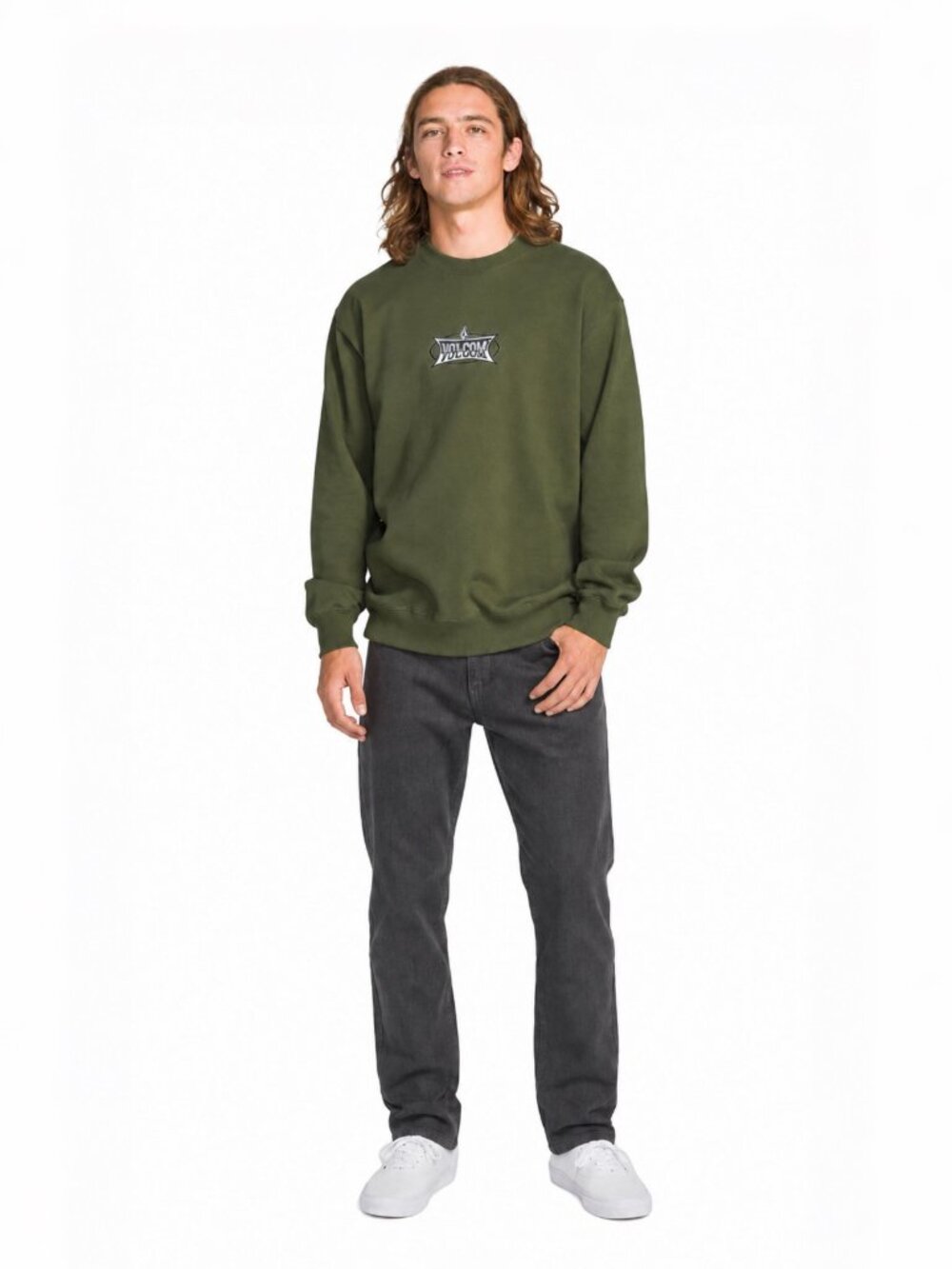 Volcom Men's Modern Straight-Leg Jeans Gray 34W x 32L
